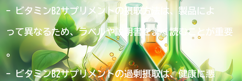 ビタミンB2サプリメントの摂取方法と注意点の要点まとめ