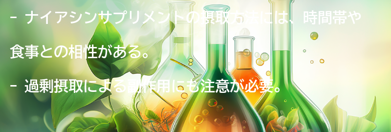 ナイアシンサプリメントの摂取方法と注意点の要点まとめ