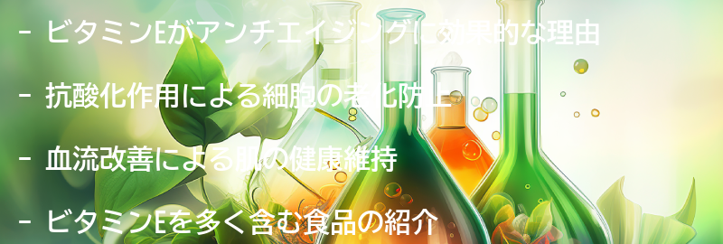 ビタミンEがアンチエイジングに効果的な理由の要点まとめ