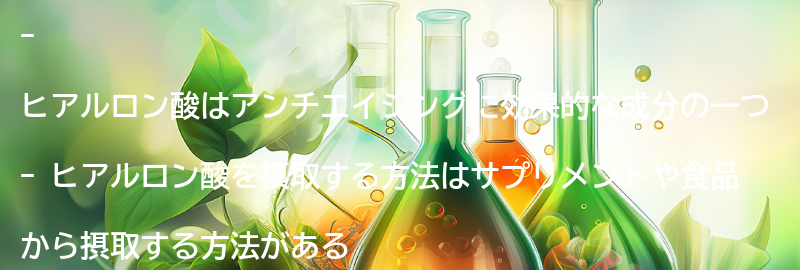 ヒアルロン酸を摂取する方法とは？の要点まとめ