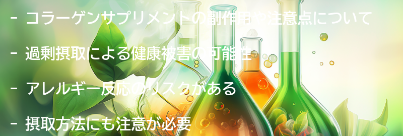 コラーゲンサプリメントの副作用や注意点についての要点まとめ
