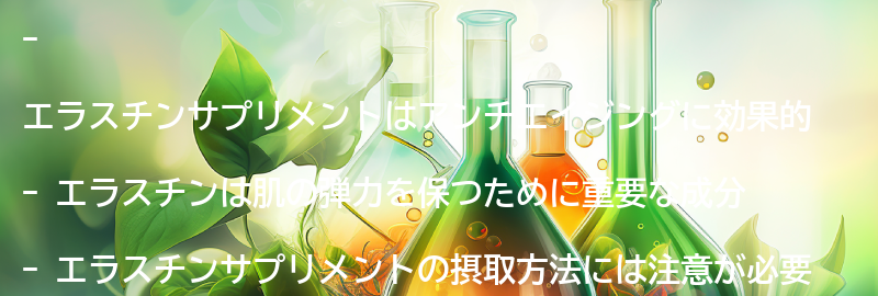 アンチエイジングに効果的なエラスチンサプリメントとは？の要点まとめ