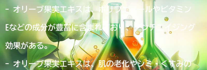 オリーブ果実エキスが持つアンチエイジング効果とは？の要点まとめ