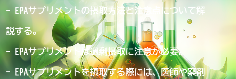 EPAサプリメントの摂取方法と注意点の要点まとめ