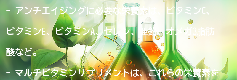 アンチエイジングに必要な栄養素とは？の要点まとめ