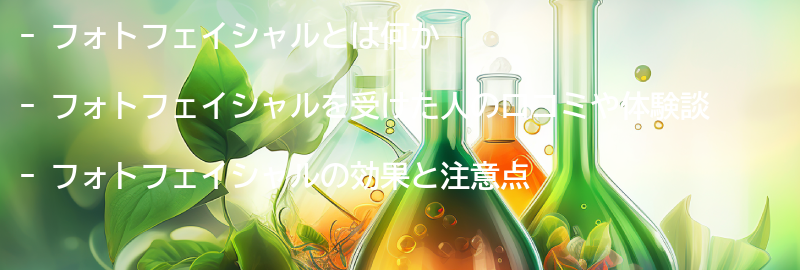 フォトフェイシャルを受けた人の口コミや体験談の要点まとめ