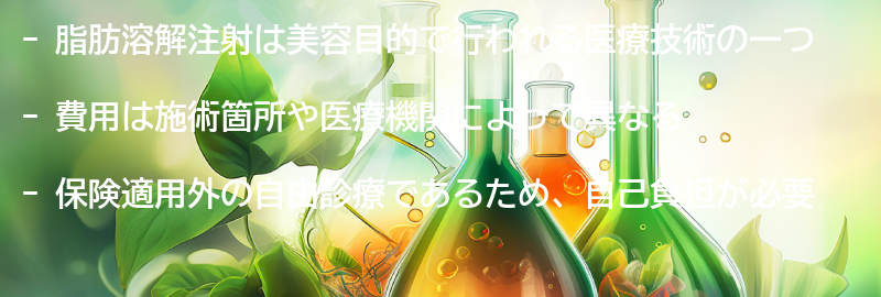 脂肪溶解注射の費用と保険適用についての要点まとめ