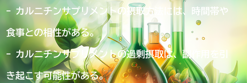 カルニチンサプリメントの摂取方法と注意点の要点まとめ