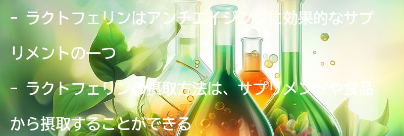 アンチエイジングに効果的なラクトフェリンの摂取方法とは？の要点まとめ