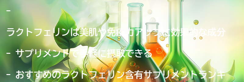 ラクトフェリンを含むおすすめのサプリメントランキングの要点まとめ