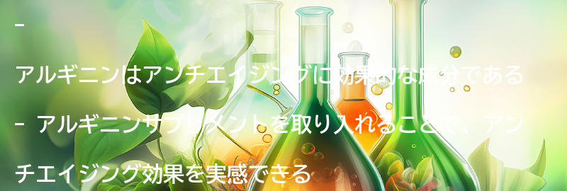 アルギニンサプリメントを取り入れたアンチエイジング生活のポイントの要点まとめ
