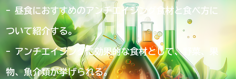 昼食におすすめのアンチエイジング食材と食べ方の要点まとめ