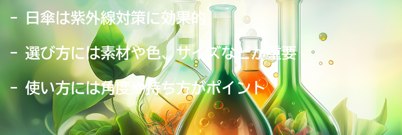 日傘の効果と使い方の要点まとめ