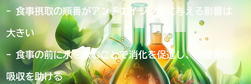 食事摂取の順番がアンチエイジングに与える影響とは？の要点まとめ