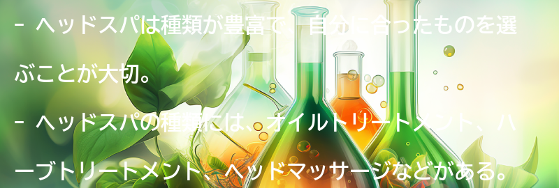 ヘッドスパの種類と選び方の要点まとめ
