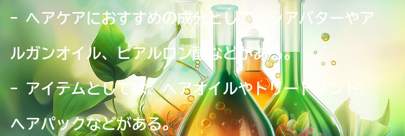 ヘアケアにおすすめの成分とアイテムの要点まとめ