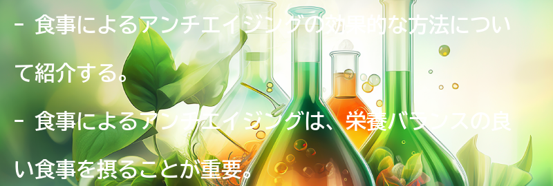 食事によるアンチエイジングの効果的な方法の要点まとめ