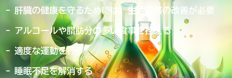 肝臓を守るための生活習慣の改善方法の要点まとめ