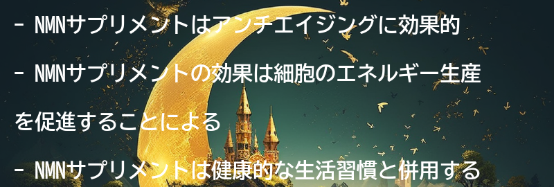 NMNサプリメントの効果とは?の要点まとめ