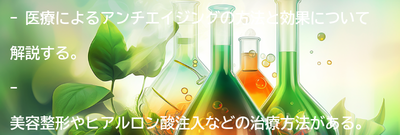 医療によるアンチエイジングの方法と効果の要点まとめ