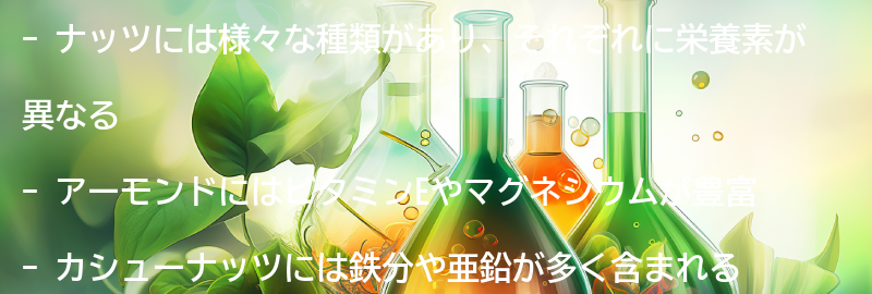 ナッツの種類と栄養素の要点まとめ