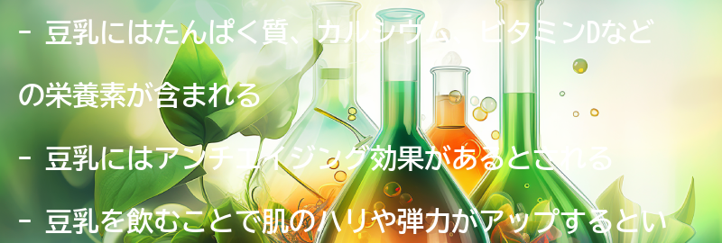 豆乳に含まれる栄養素と効果の要点まとめ