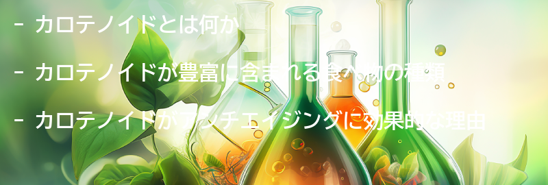 カロテノイドが豊富に含まれる食べ物の要点まとめ