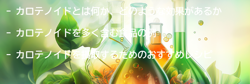 カロテノイドを摂取するためのおすすめレシピの要点まとめ