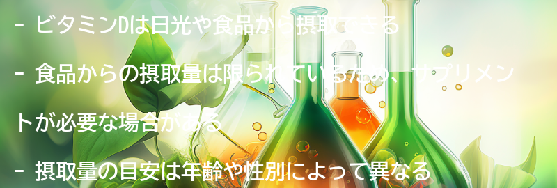 ビタミンDの摂取方法と注意点の要点まとめ