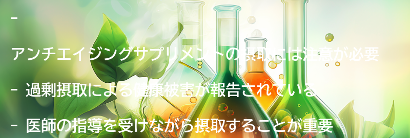 アンチエイジングサプリメントの注意点の要点まとめ