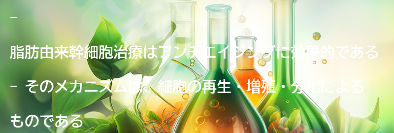 脂肪由来幹細胞治療によるアンチエイジング効果のメカニズムの要点まとめ