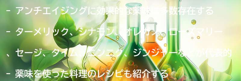 アンチエイジングに効果的な薬味の種類の要点まとめ