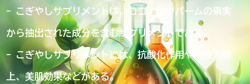 こぎやしサプリメントとは？の要点まとめ