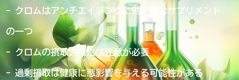 クロムの摂取方法と注意点の要点まとめ