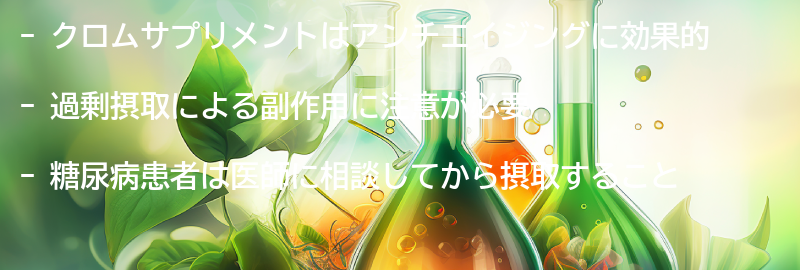 クロムサプリメントの副作用や注意点の要点まとめ