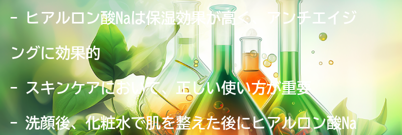 ヒアルロン酸Naを使ったスキンケアの方法の要点まとめ