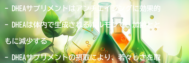 DHEAサプリメントの効果とは？若々しさを取り戻すための秘訣の要点まとめ