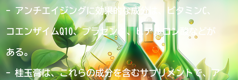 アンチエイジングに効果的な成分とは？の要点まとめ
