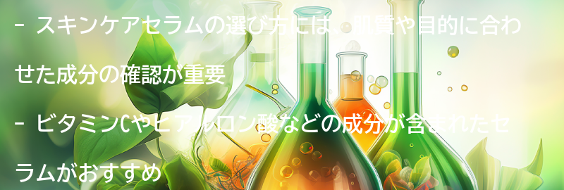 スキンケアセラムの選び方の要点まとめ