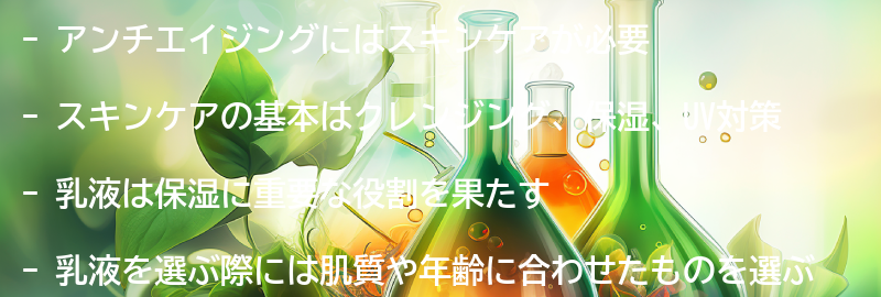 アンチエイジングに必要なスキンケアとは？の要点まとめ