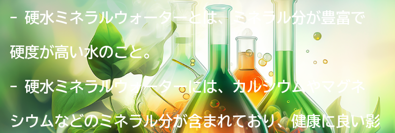 硬水ミネラルウォーターとは？の要点まとめ