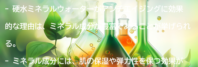 硬水ミネラルウォーターがアンチエイジングに効果的な理由の要点まとめ