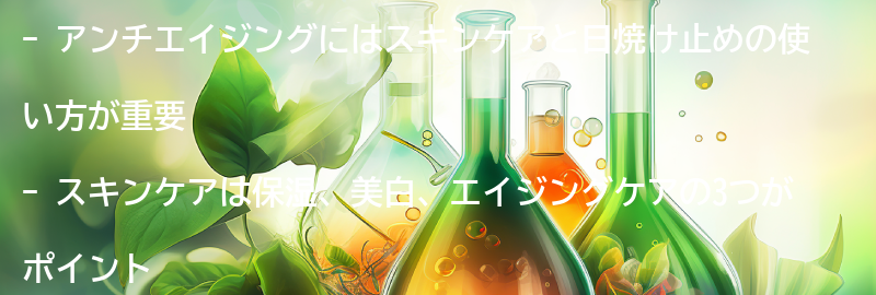 アンチエイジングに効果的なスキンケアと日焼け止めの使い方のポイントの要点まとめ