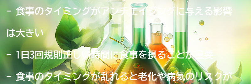 食事のタイミングがアンチエイジングに与える影響とは？の要点まとめ