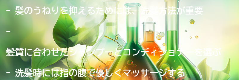 髪のうねりを抑えるための洗髪方法とは?の要点まとめ