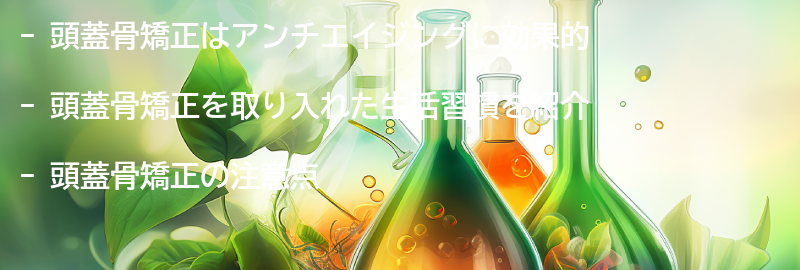 頭蓋骨矯正を取り入れたアンチエイジングの生活習慣の要点まとめ