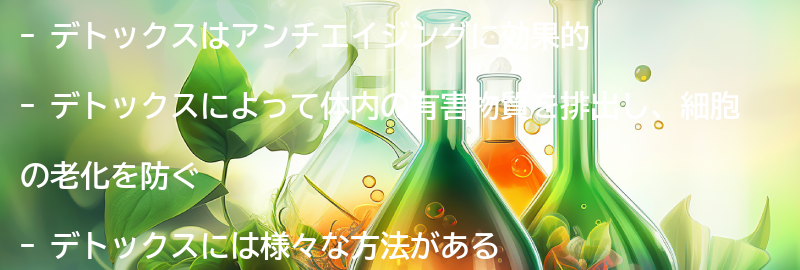 デトックスによるアンチエイジング効果の要点まとめ
